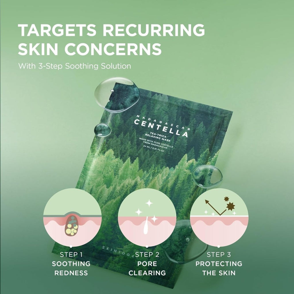 SKIN1004 Madagascar Centella Tea - Trica Relaxing Mask 24ml - 5 Masks | Lakinza K - beauty Canada