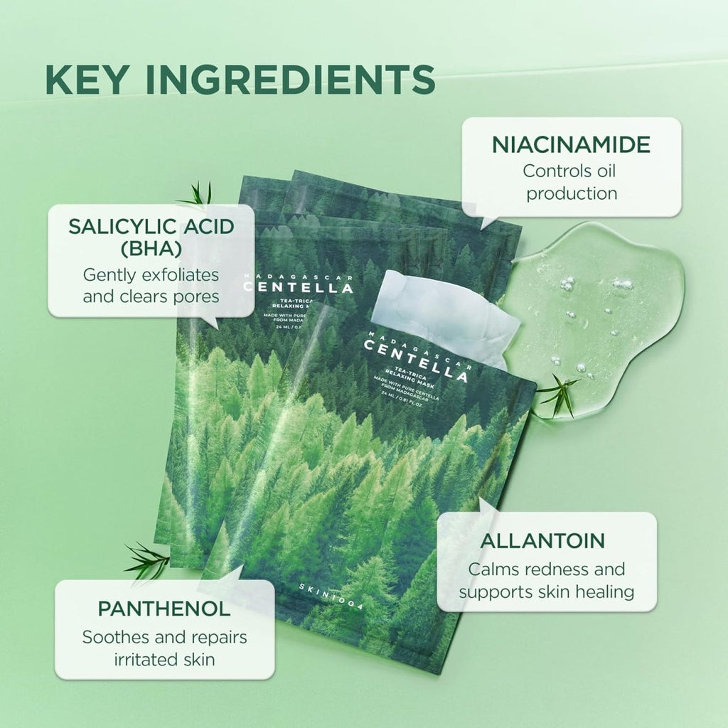 SKIN1004 Madagascar Centella Tea - Trica Relaxing Mask 24ml - 5 Masks | Lakinza K - beauty Canada