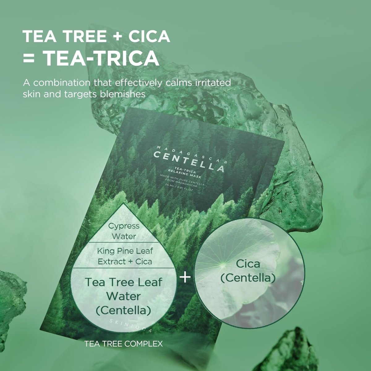 SKIN1004 Madagascar Centella Tea - Trica Relaxing Mask 24ml - 5 Masks | Lakinza K - beauty Canada