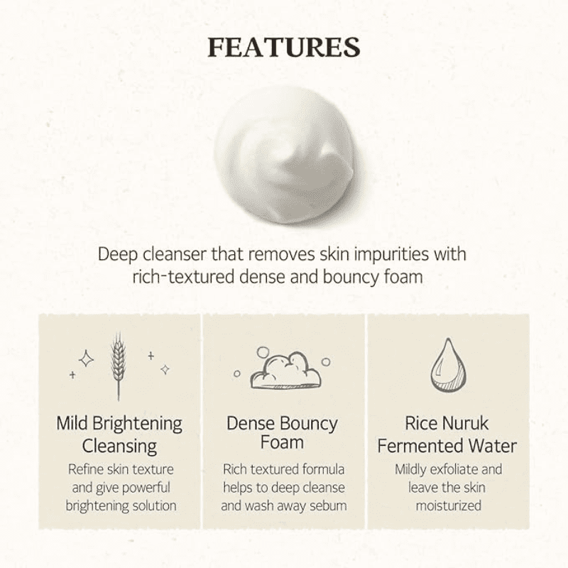 Skinfood Daily Brightening Rice Cleansing Foam 150ml Lakinza K-beauty