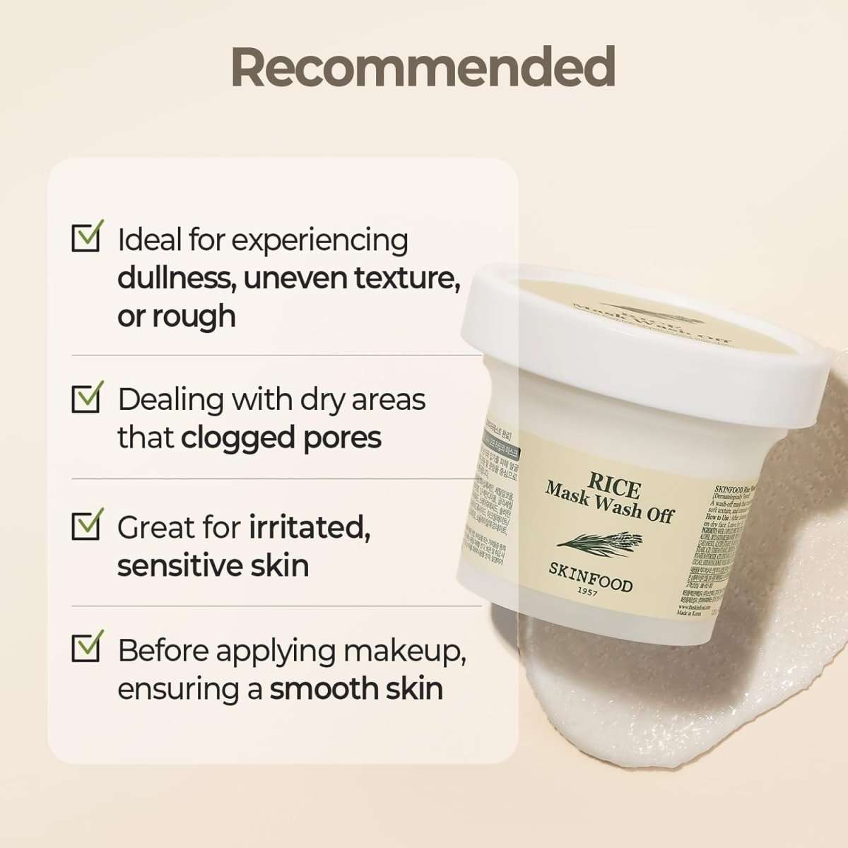 Skinfood Rice Mask Wash Off 100g Lakinza K-beauty