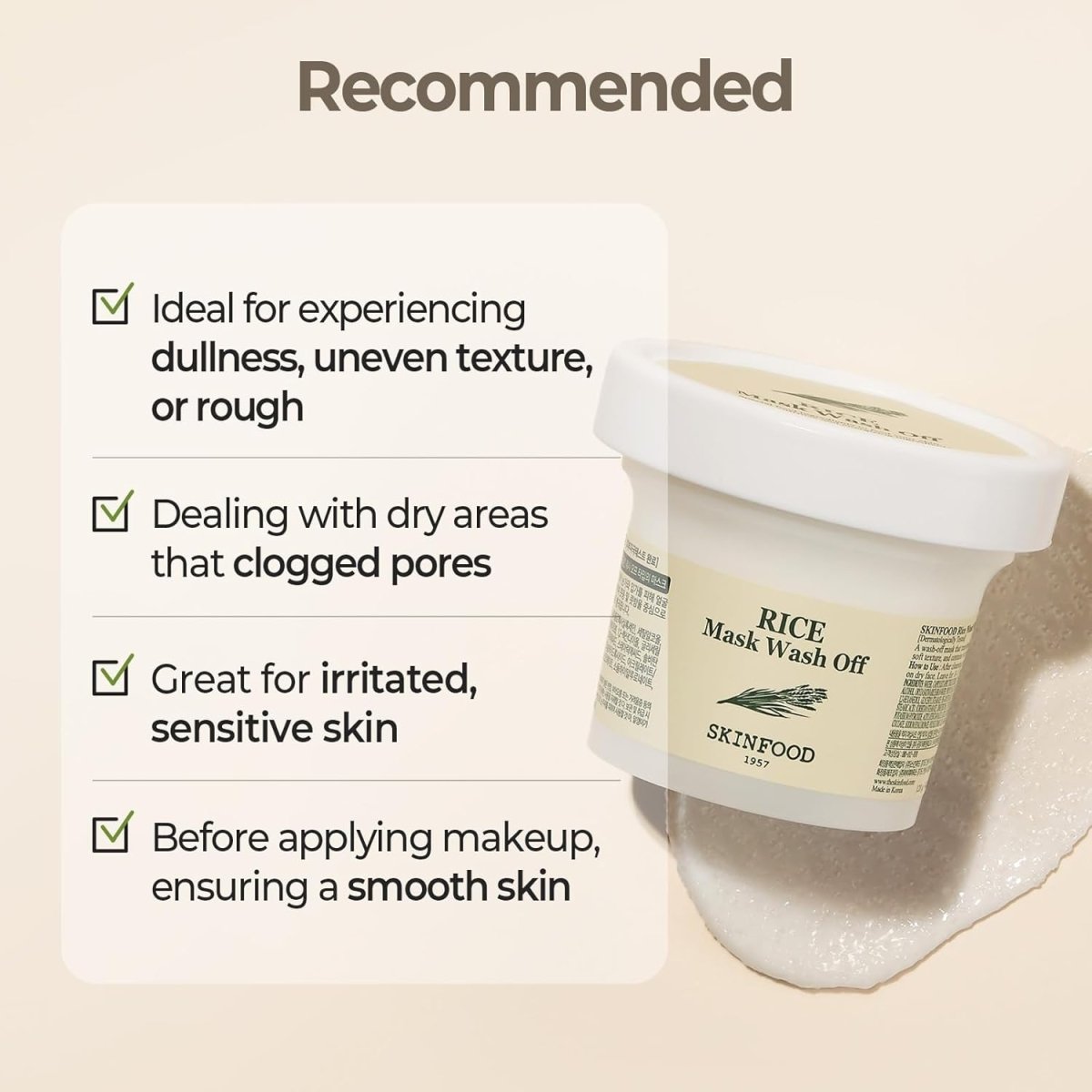 Skinfood Rice Mask Wash Off 100g | Lakinza K - beauty Canada