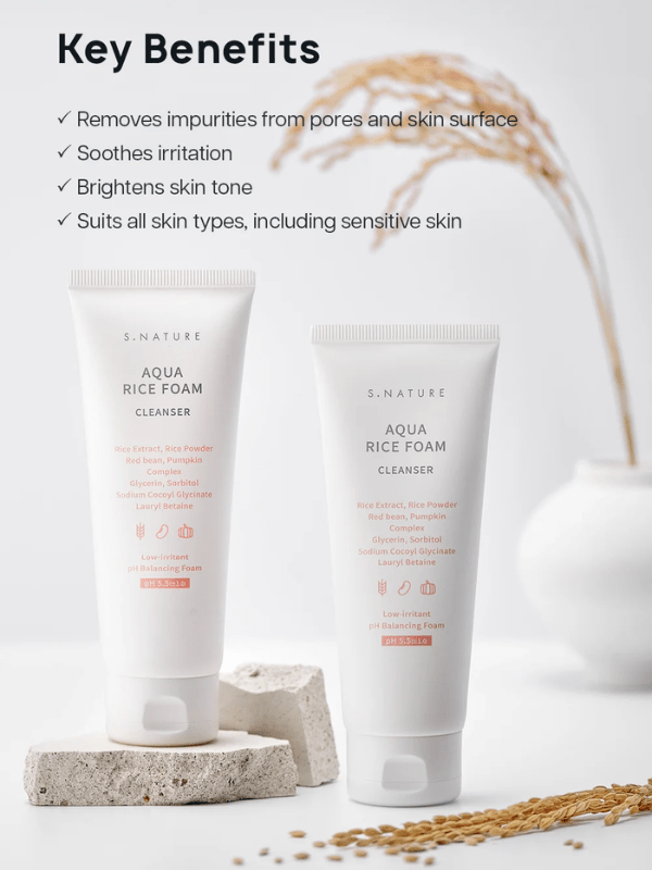S.Nature Aqua Rice Foam Cleanser 160ml | Lakinza K-beauty Canada