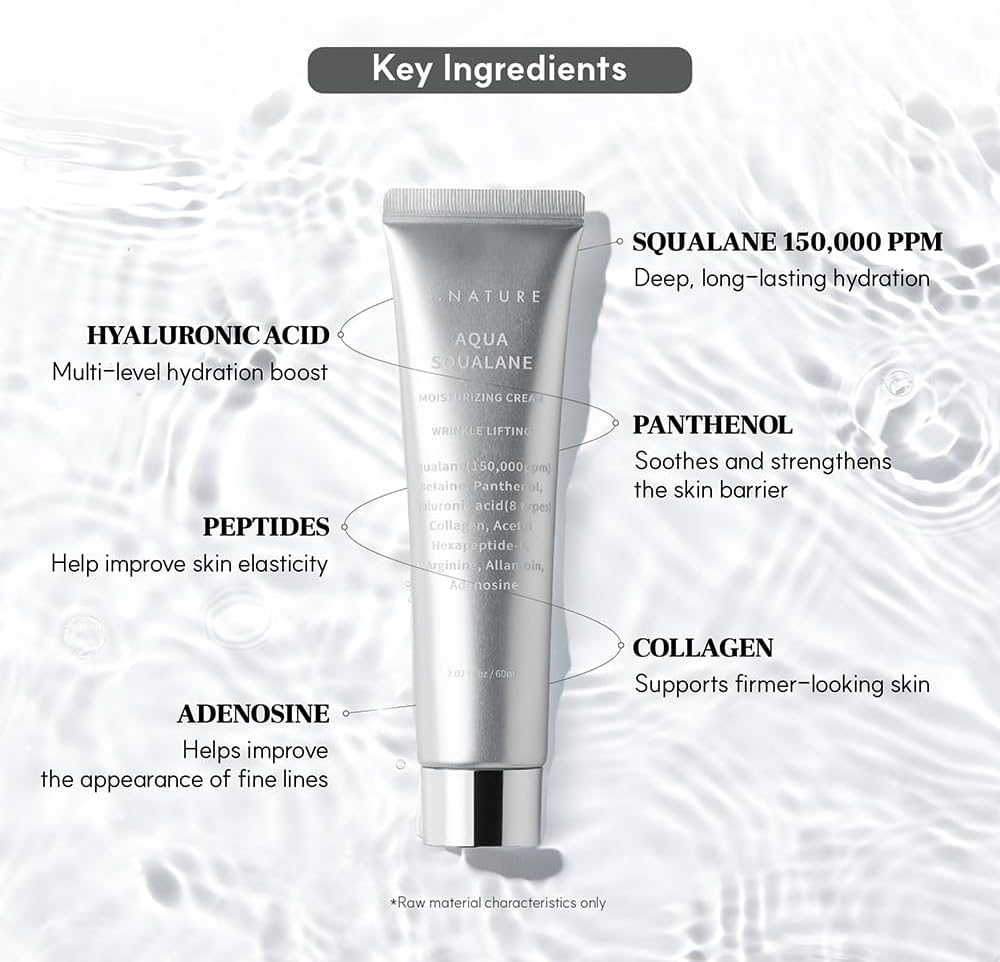 S.Nature Aqua Squalane Moisturizing Cream 60ml Lakinza K-beauty