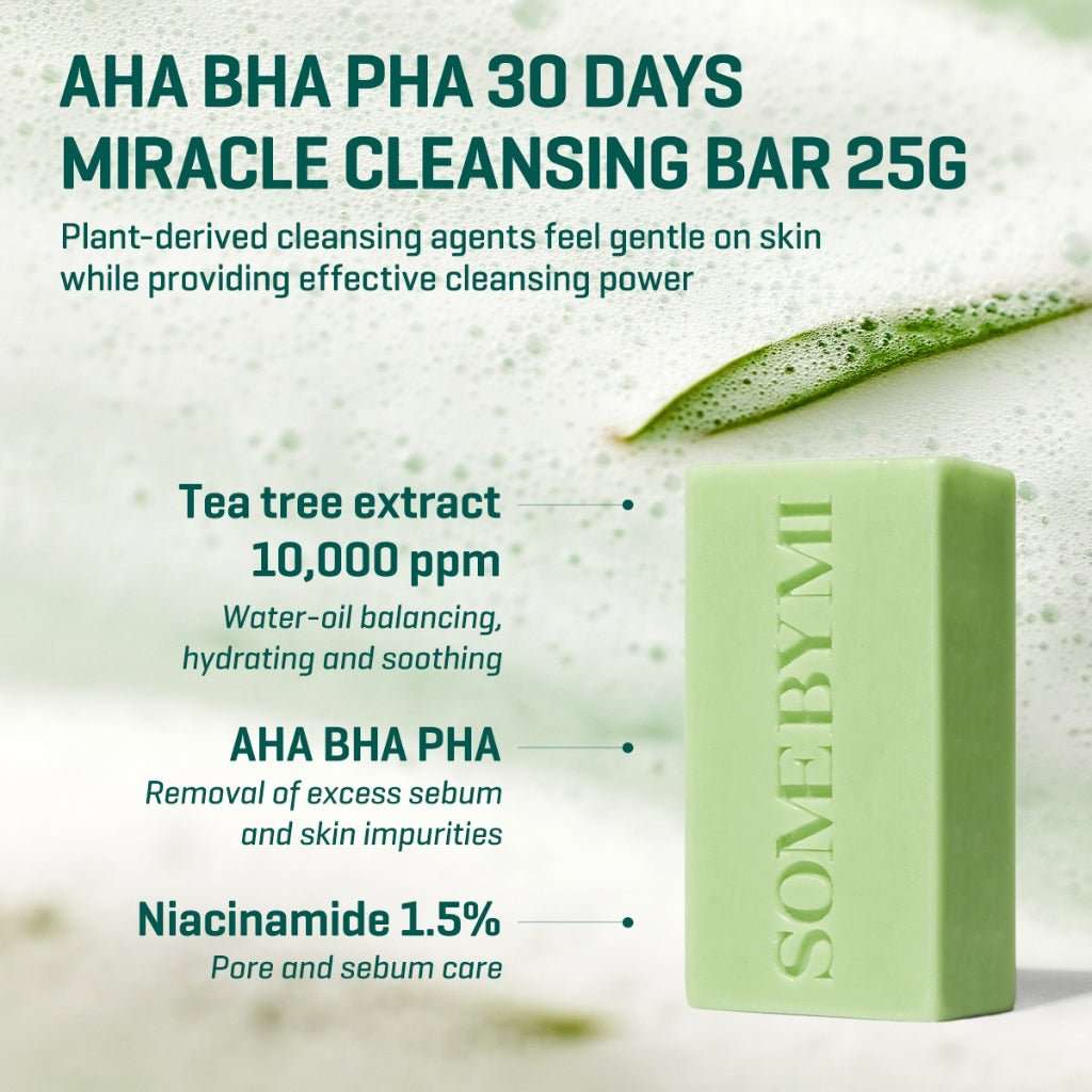 SOME BY MI AHA BHA PHA 30 Days Miracle Cleansing Bar 106g Lakinza K-beauty
