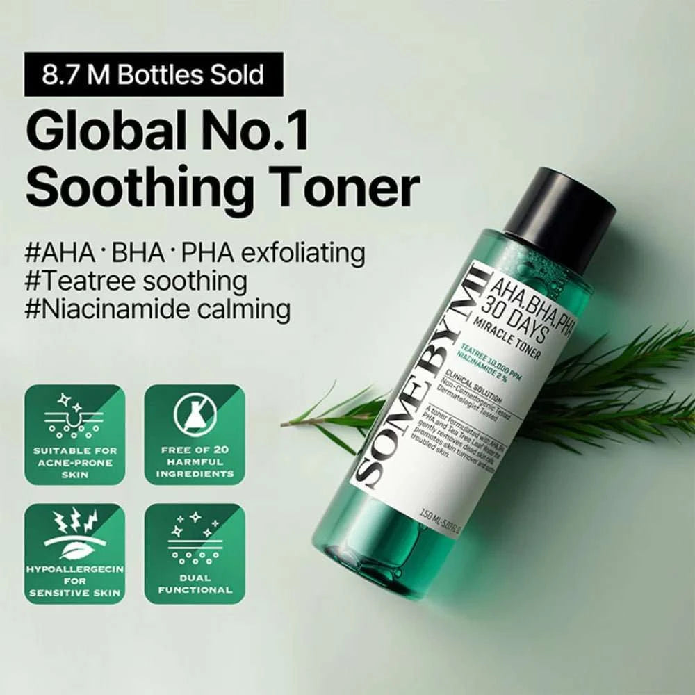 SOME BY MI AHA BHA PHA 30 Days Miracle Toner 150ml Lakinza K-beauty