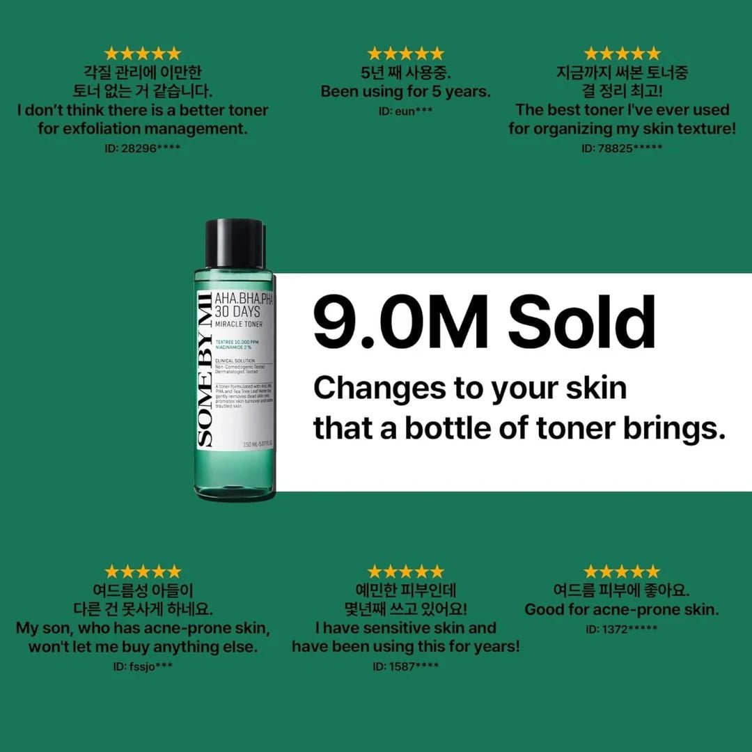 SOME BY MI AHA BHA PHA 30 Days Miracle Toner 150ml | Lakinza K - beauty Canada