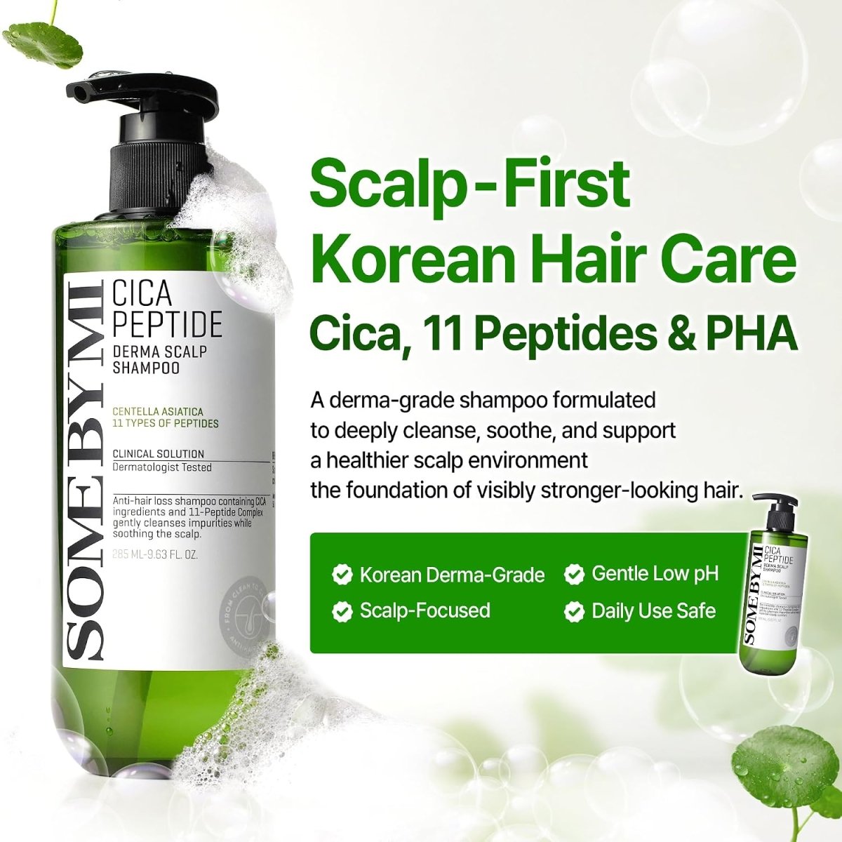 SOME BY MI Cica Peptide Derma Scalp Shampoo 285ml Lakinza K-beauty
