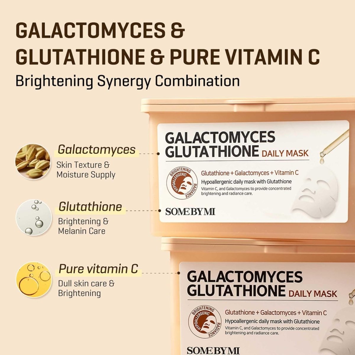 SOME BY MI Galactomyces Glutathione Daily Mask 30pcs | Lakinza K - beauty Canada