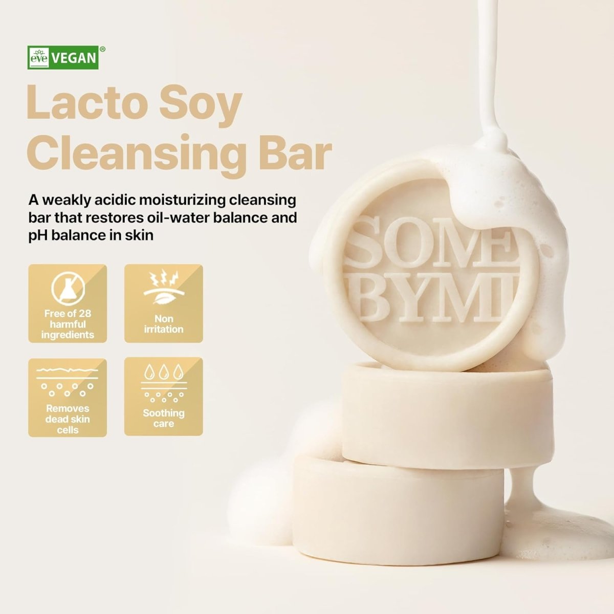 SOME BY MI Lactosoy Low pH Morning Cleansing Bar 90g Lakinza K-beauty