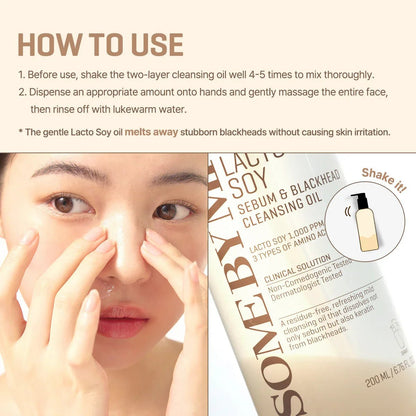 SOME BY MI Lactosoy Sebum & Blackhead Cleansing Oil 200ml | Lakinza K - beauty Canada