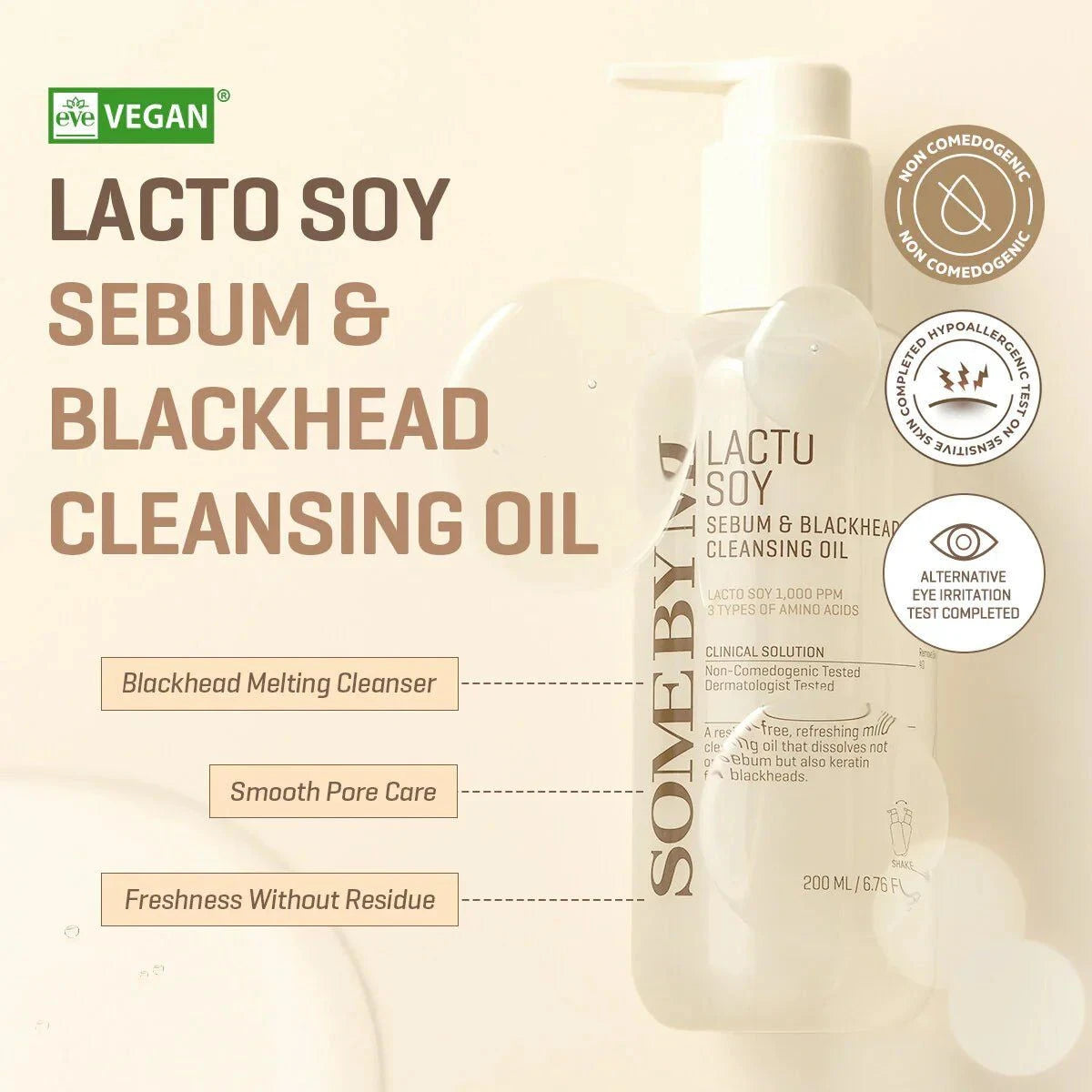 SOME BY MI Lactosoy Sebum & Blackhead Cleansing Oil 200ml Lakinza K-beauty