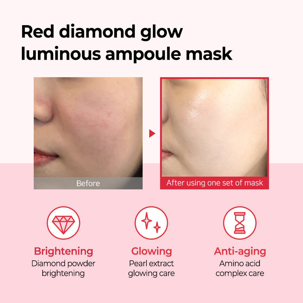 SOME BY MI Red Diamond Brightening Glow Luminous Ampoule Mask 1 PC | Lakinza K - beauty Canada