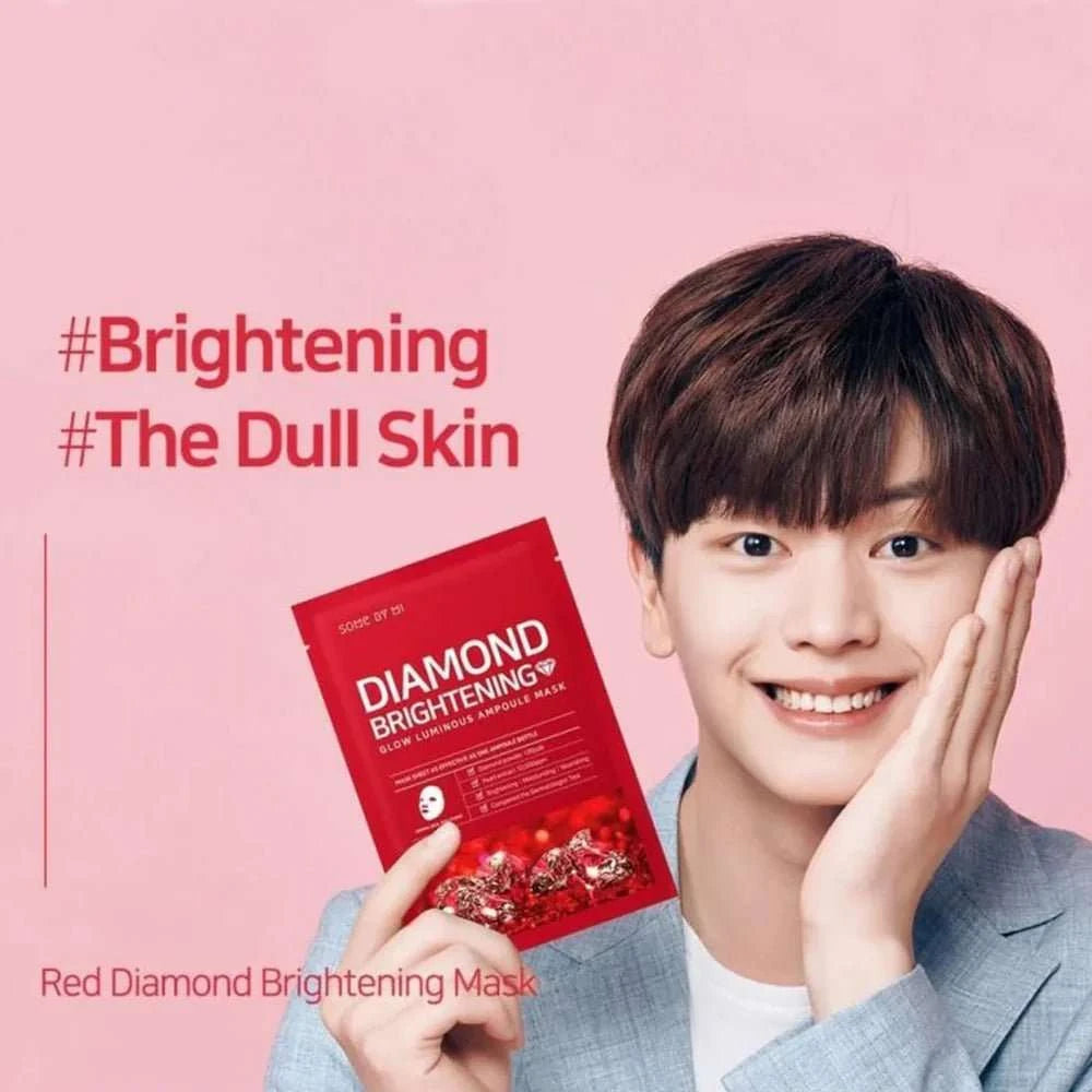 SOME BY MI Red Diamond Brightening Glow Luminous Ampoule Mask 1 PC Lakinza K-beauty