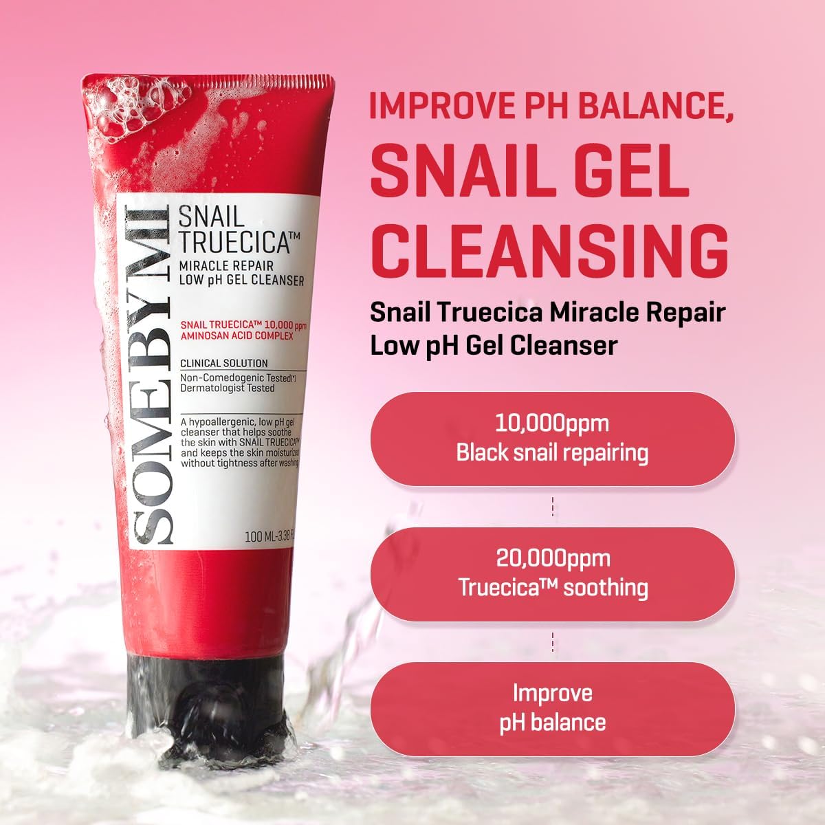 SOME BY MI Snail Truecica Miracle Low Ph Gel Cleanser 100ml | Lakinza K - beauty Canada