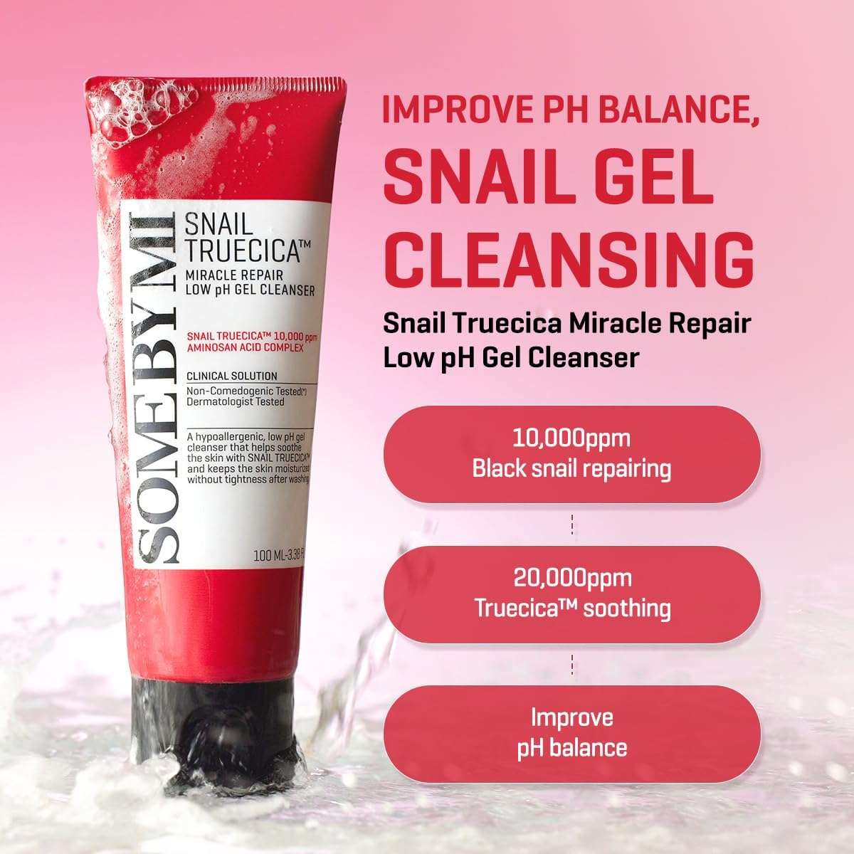SOME BY MI Snail Truecica Miracle Low Ph Gel Cleanser 100ml Lakinza K-beauty