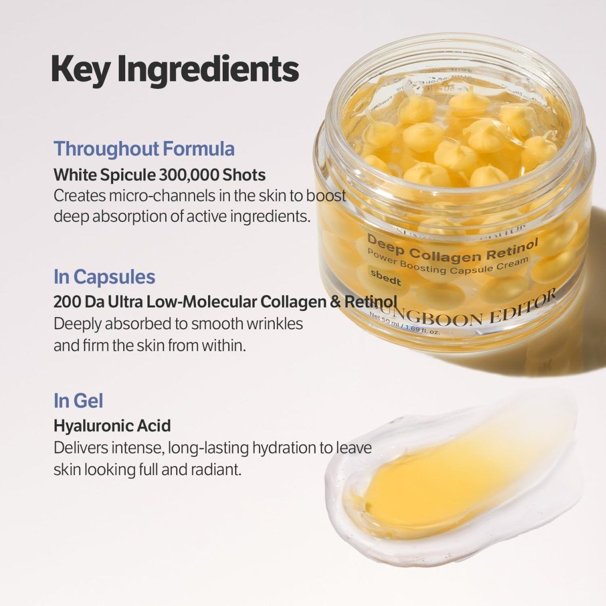 Sungboon Editor Deep Collagen Retinol Power Boosting Capsule Cream 50ml Lakinza K-beauty