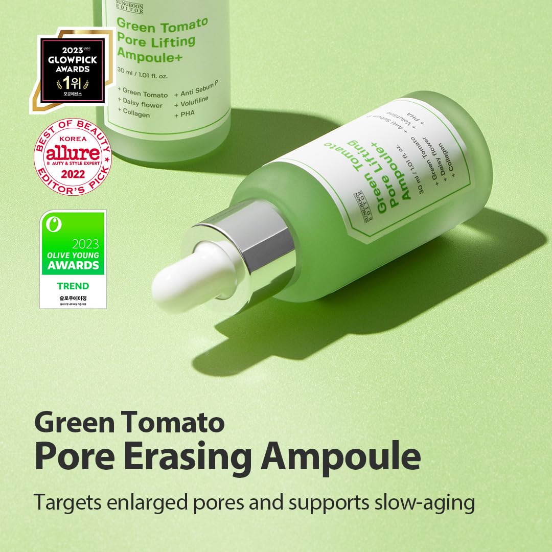 Sungboon Editor Green Tomato Pore Lifting Ampoule+ 30ml Lakinza K-beauty