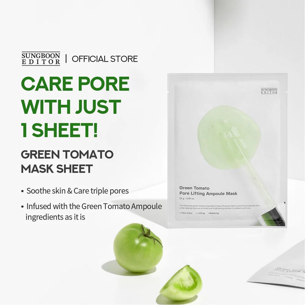 Sungboon Editor Green Tomato Pore Lifting Ampoule Mask 23g Lakinza K-beauty