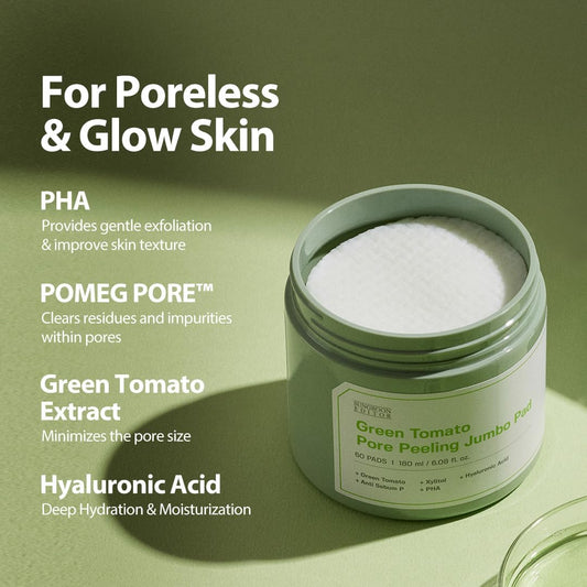Sungboon Editor Green Tomato Pore Peeling Jumbo Pad 180ml / 60pads | Lakinza K - beauty Canada