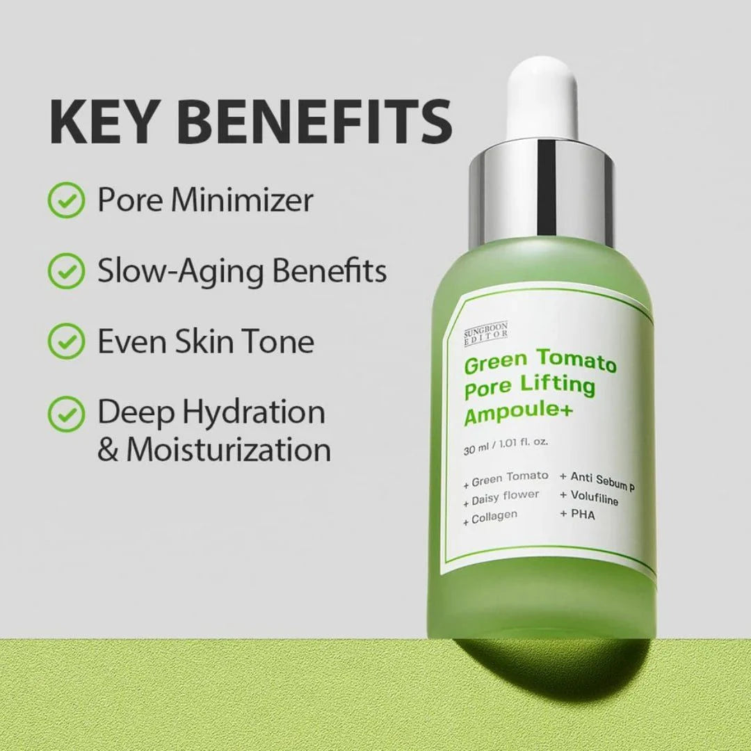 Sungboon Editor Green Tomato Pore Zero Ampoule+ 40ml Lakinza K-beauty