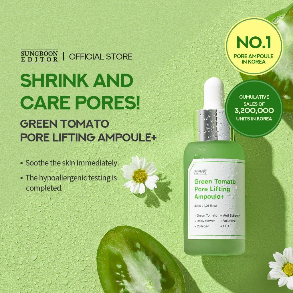 Sungboon Editor Green Tomato Pore Zero Ampoule+ 40ml Lakinza K-beauty