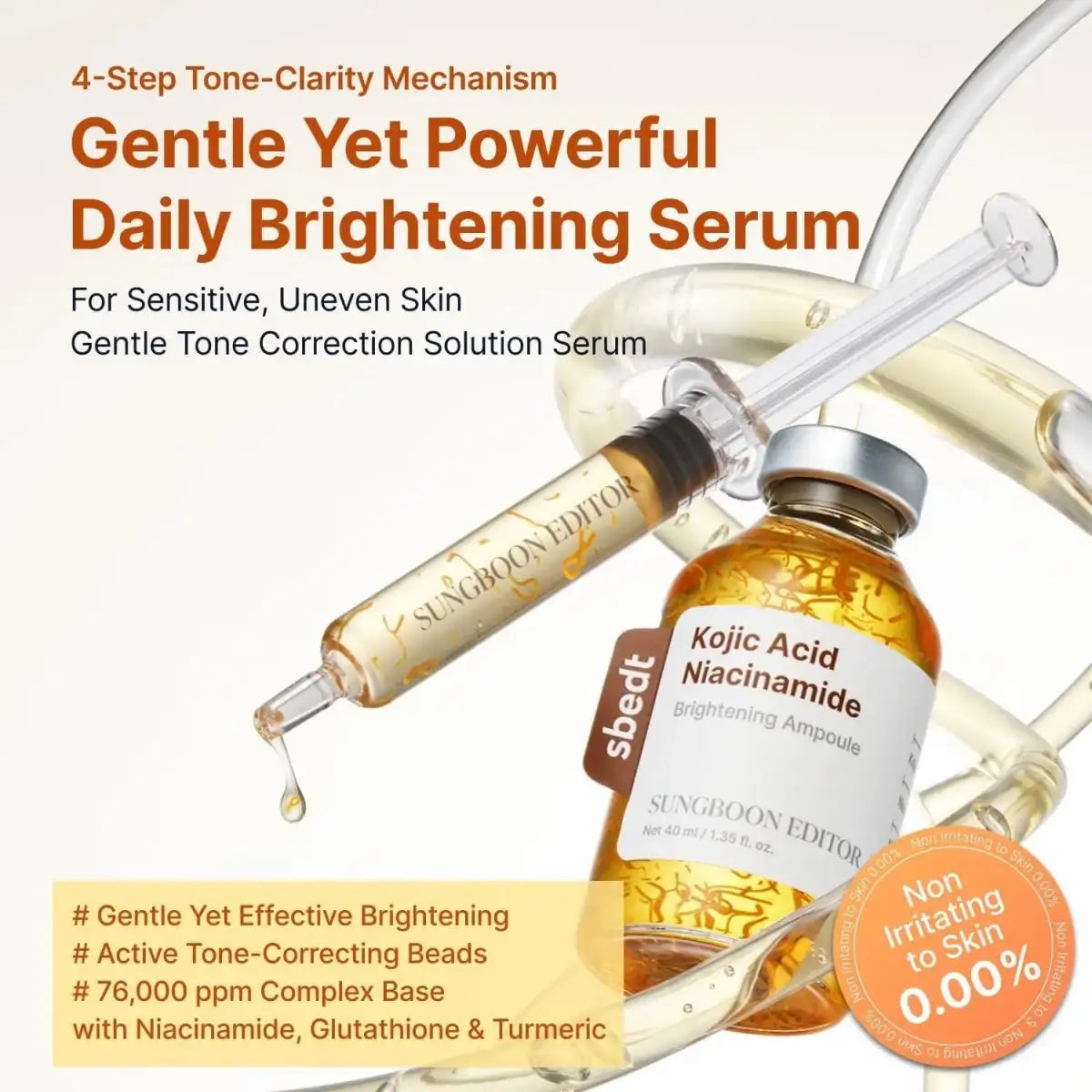 Sungboon Editor Kojic Acid Niacinamide Brightening Ampoule 40ml Lakinza K-beauty