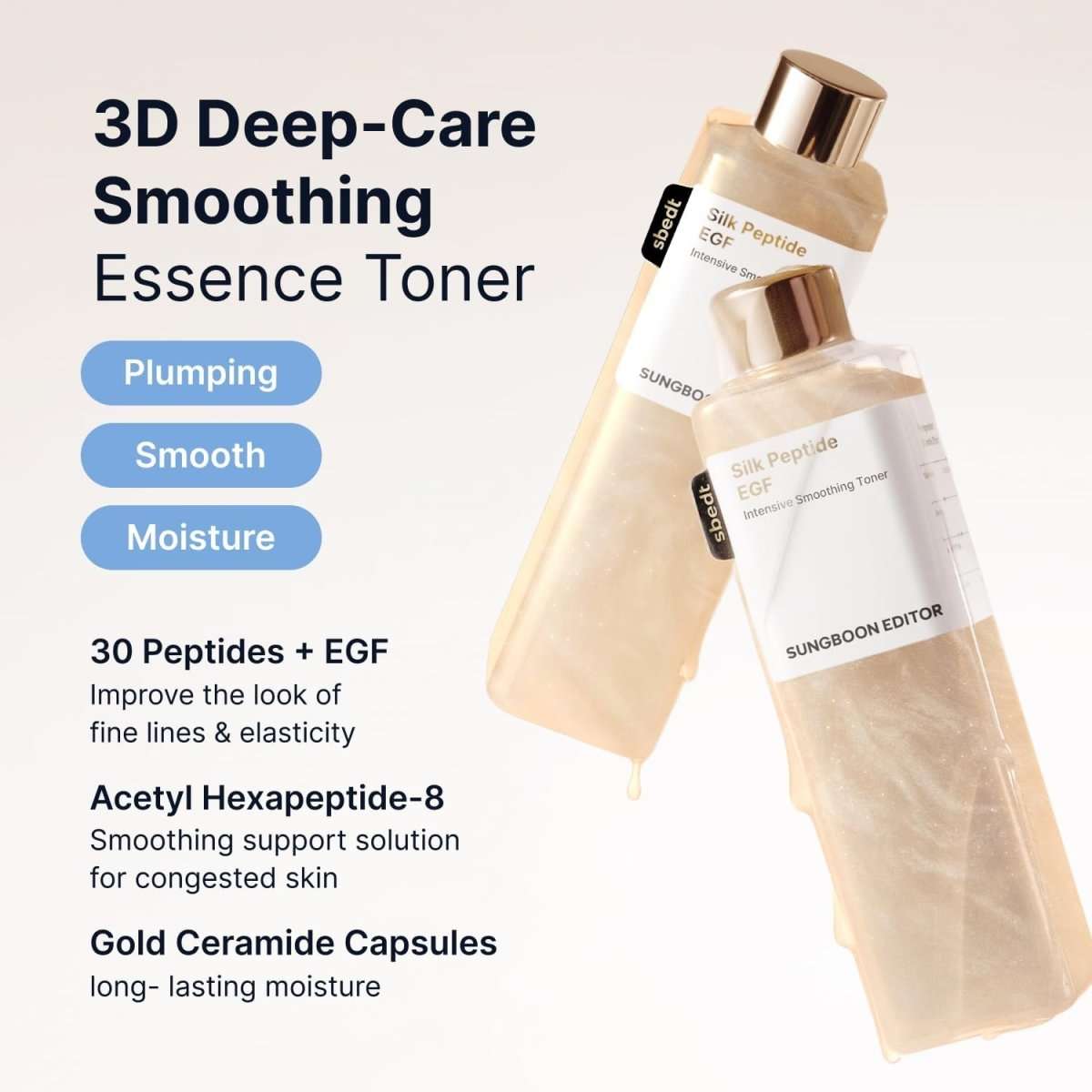 Sungboon Editor Silk Peptide EGF Intensive Smoothing Toner 30ml Lakinza K-beauty