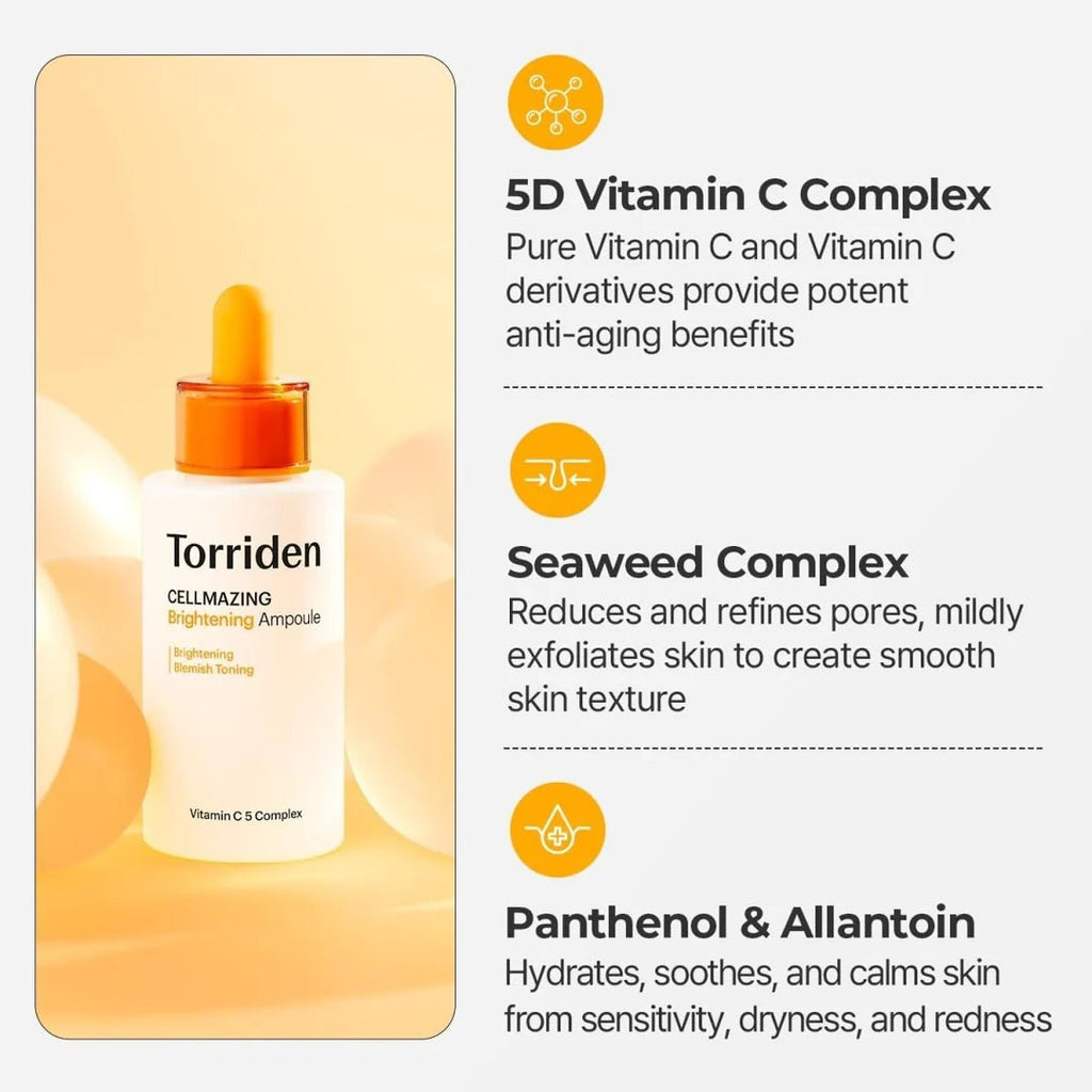 Torriden Cellmazing Vita C Brightening Ampoule 30ml | Lakinza K - beauty Canada