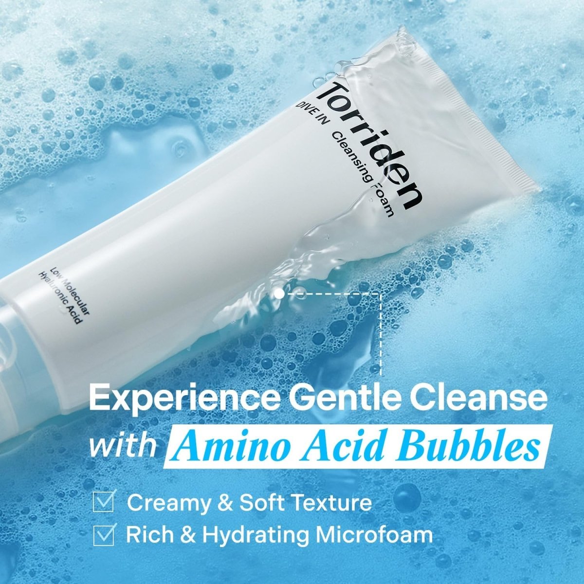 Torriden Dive - In Low Molecular Hyaluronic Acid Cleansing Foam 150ml | Lakinza K - beauty Canada