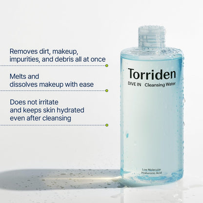 Torriden Dive - In Low Molecular Hyaluronic Acid Cleansing Water 400ml | Lakinza K - beauty Canada