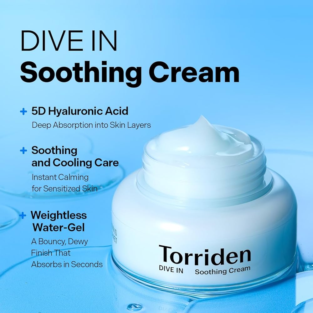 Torriden Dive-In Low Molecular Hyaluronic Acid Soothing Cream 100ml Lakinza K-beauty