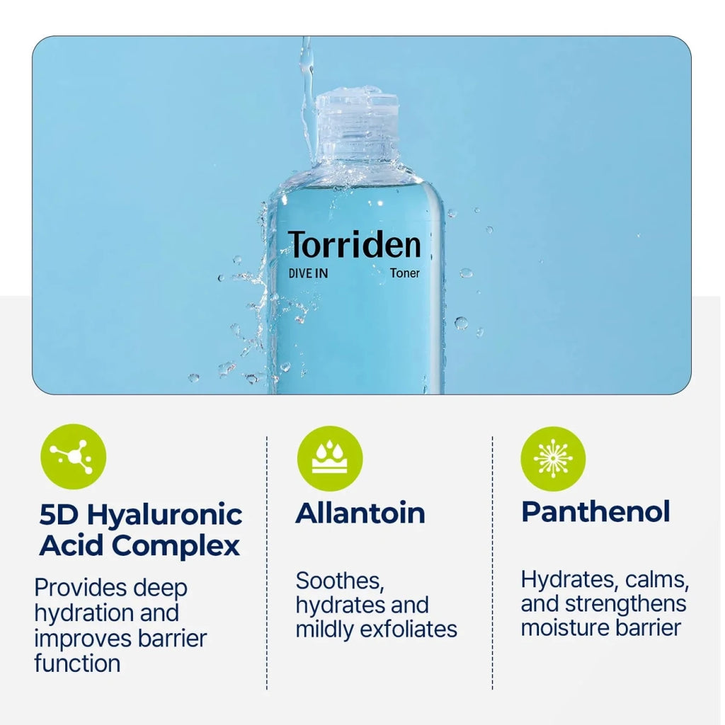 Torriden Dive - In Low Molecular Hyaluronic Acid Toner 300ml | Lakinza K - beauty Canada
