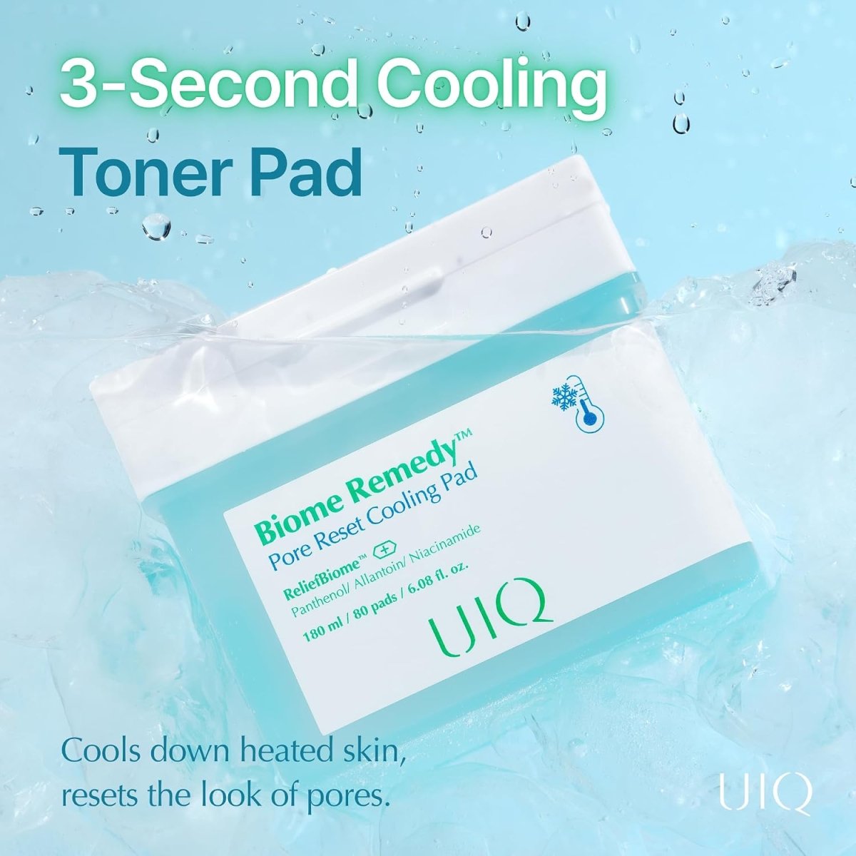 UIQ Biome Remedy™ Pore Reset Cooling Pad 80 pads Lakinza K-beauty