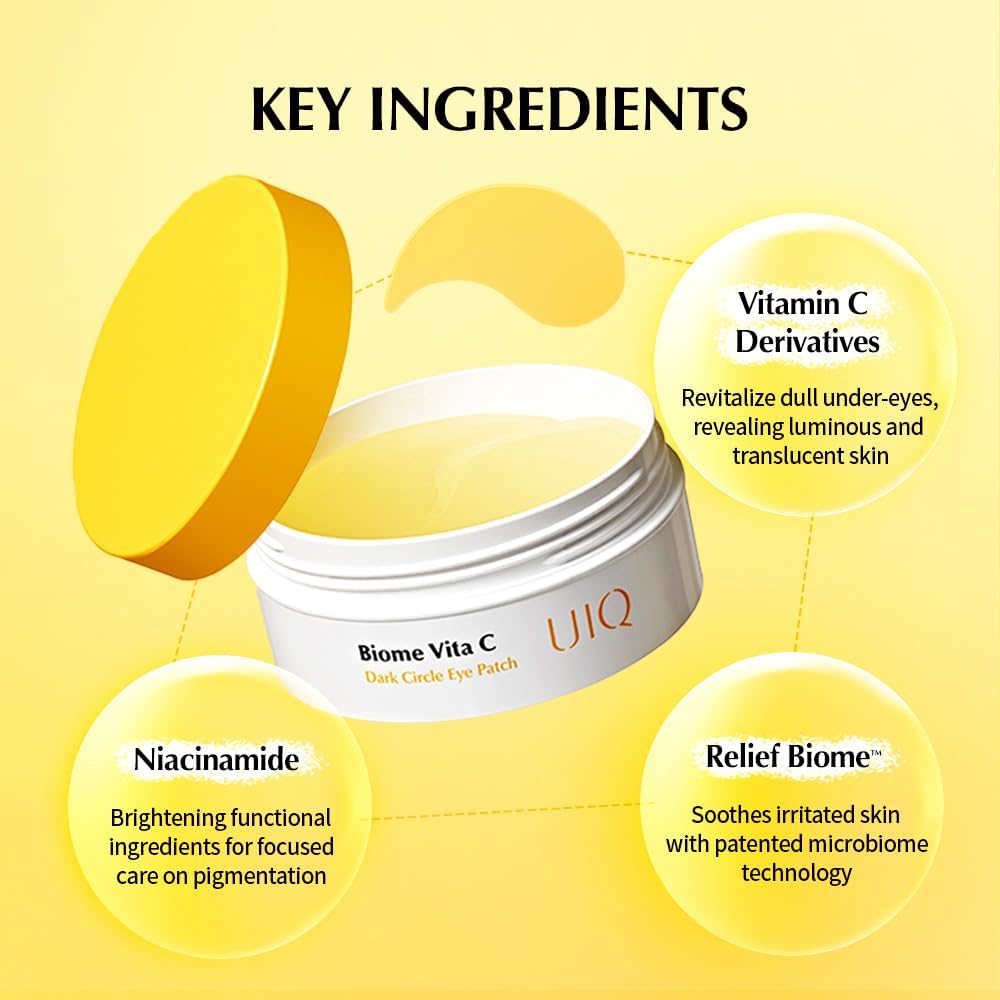 UIQ Biome Vita C Dark Circle Eye Patch 60ea / 85g Lakinza K-beauty