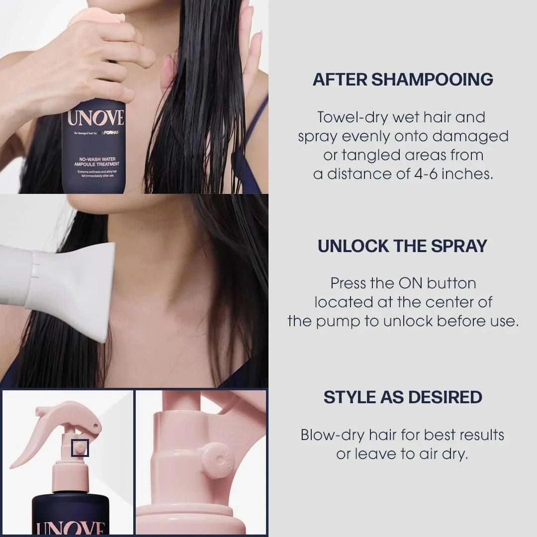 Unove No-wash Water Ampoule Treatment 200ml Lakinza K-beauty