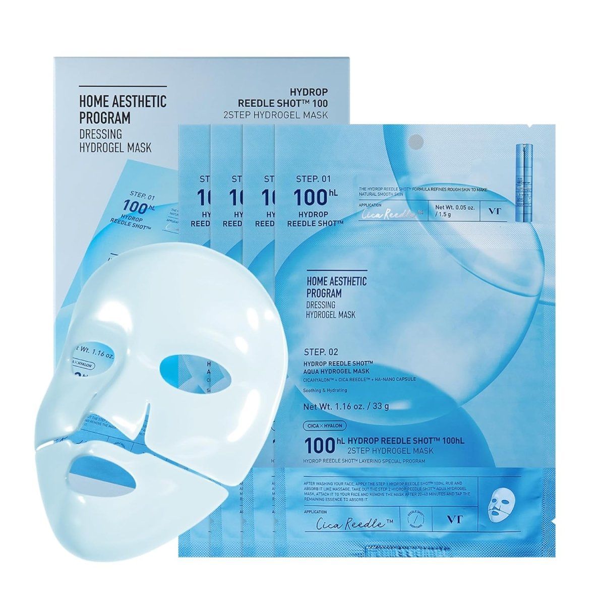 VT Hydrop Reedle Shot 100 2-Step Hydrogel Mask 36g Lakinza K-beauty
