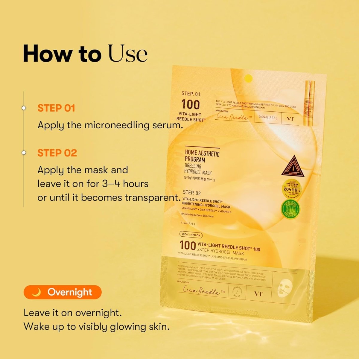 VT Vita - Light Reedle Shot 100 2 - Step Hydrogel Mask 36g | Lakinza K - beauty Canada