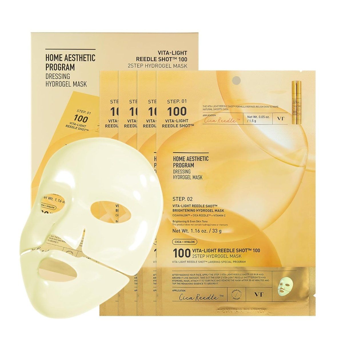 VT Vita-Light Reedle Shot 100 2-Step Hydrogel Mask 36g Lakinza K-beauty