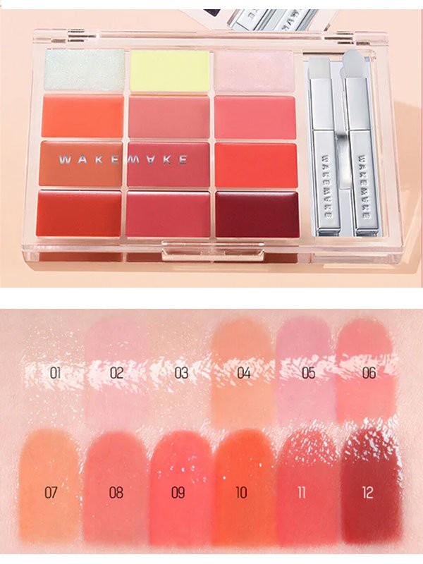 WAKEMAKE Soft Coloring Lip Palette 12g Lakinza K-beauty