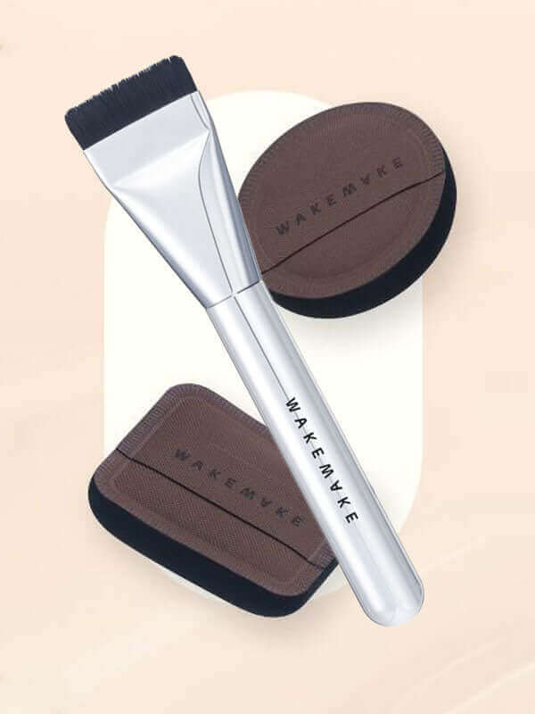 WAKEMAKE Spatula Wide Foundation Brush Puff Duo Set Lakinza K-beauty